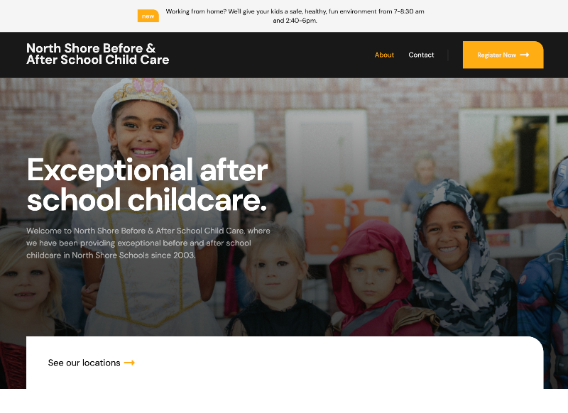 A childcare center website
